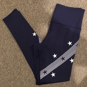 SoulCycle Stars and Stripes wrap around legging